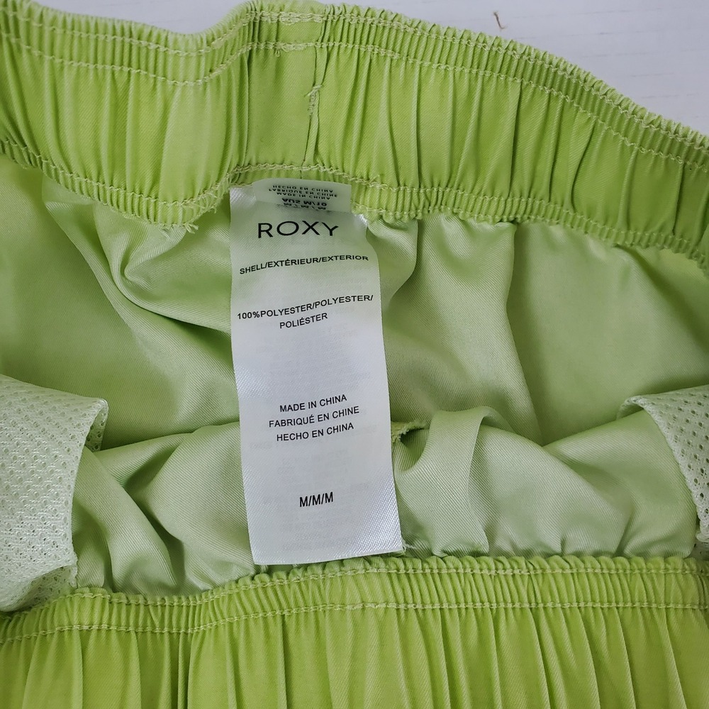Roxy Boardies Lime Green Swim Board Shorts Womens Medium Drawstring Pockets - Picture 7 of 8